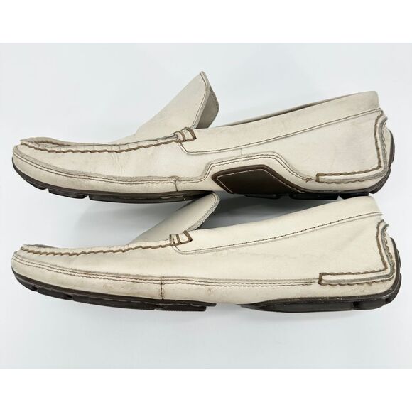 Rockport Driving Loafers Ivory Leather‎ Washable Mens Size 10M APM7457W - Picture 4 of 8